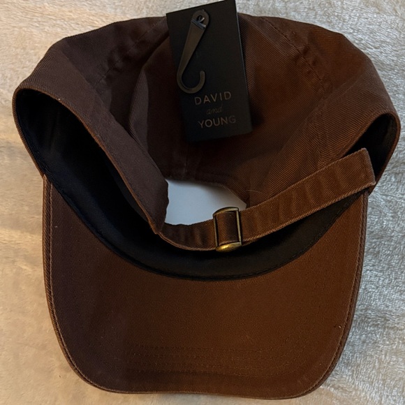 David and Young Brown Baseball Cap with Bookish Text - Picture 6 of 6